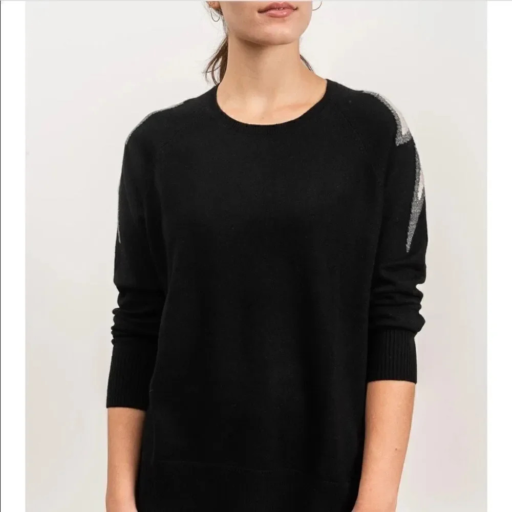 Wyse London Esme Lightening Bolt Sweater Black Size S — image 2 of 8